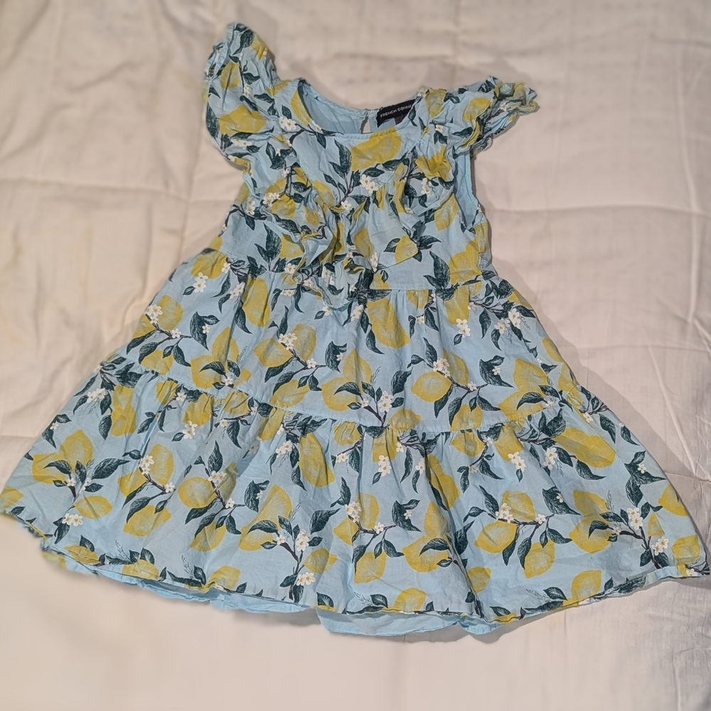 Girls Floral Lemon Dress